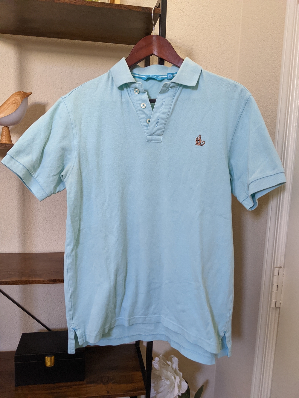 Tori Richard Short Sleeve Polo Light Mint with Chest Logo Resortwear